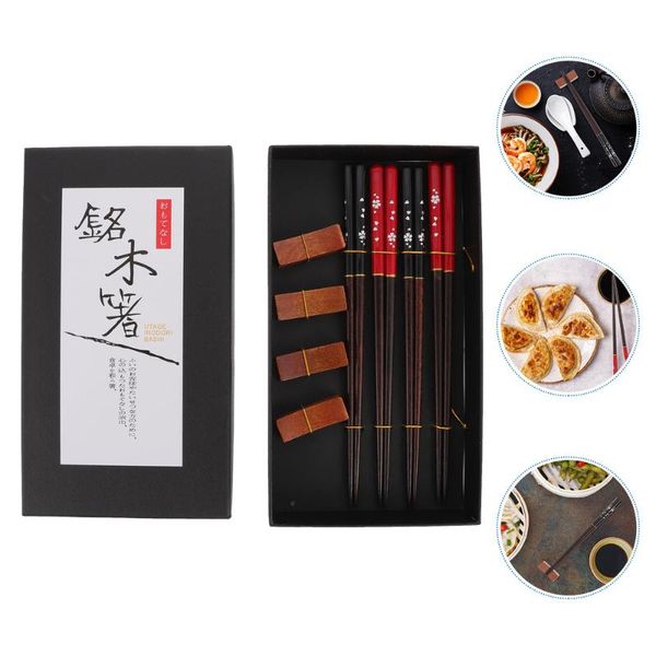 

chopsticks 1 set japanese style practical wooden cutlery gift with rests
