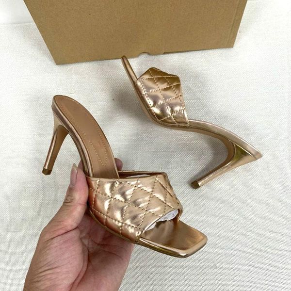 

sandals summer square toe women elegant high heels ladies mules fashion woven woman shoes large size sandalias mujer, Black