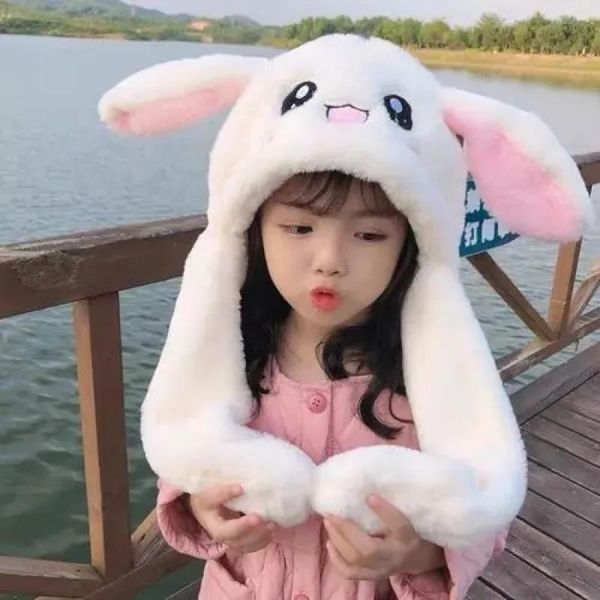 

party hats christmas plush ear hat cute kids glowing jumping up ears cartoon toy kawaii funny winter gift
