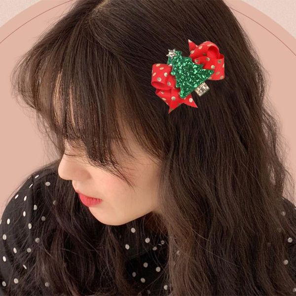 

hair accessories girls christmas bowknot hairpin headdress clip lovely ornaments for children adults pography pros, Slivery;white