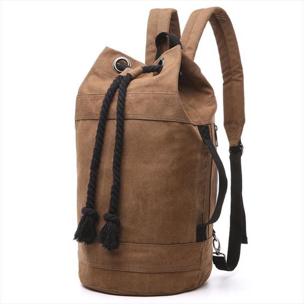 

zhierna mens bag backpack schoolbag canvas shoulder fashion couple bucket womens drawstring pack