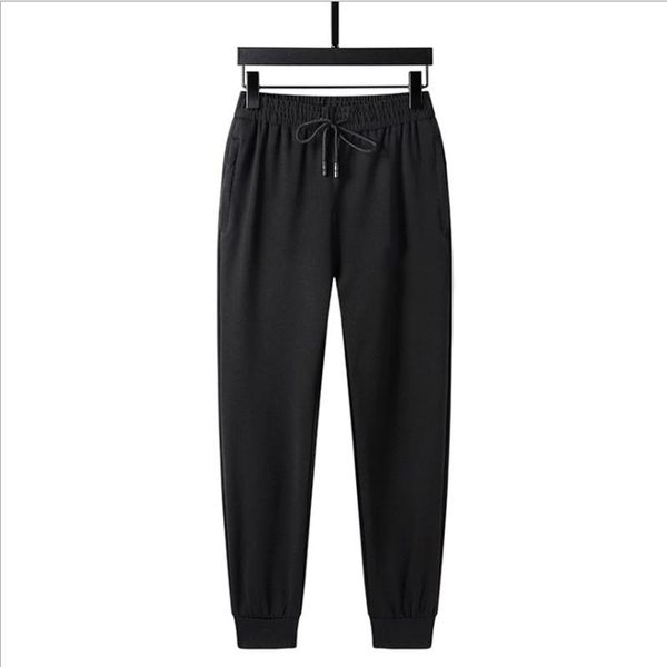 

men's pants harlan style wide-leg drawstring design ankle knitting daily all-match solid color male student sweatpants, Black