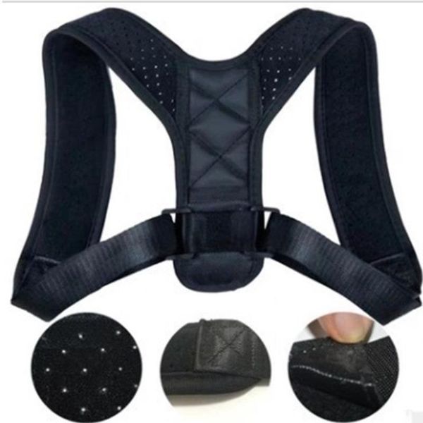 

back support clavicle brace upper posture corrector for men and women breathable light weight invisible under coat drop, Black;blue