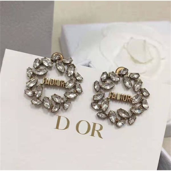 

87% off wholesale shop earrings new rhinestone personalized versatile silver needle, Golden
