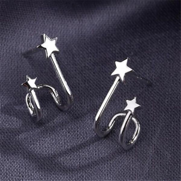 

simplicity creative star silver color stud earrings charm women's accessories jewelry gift, Golden;silver