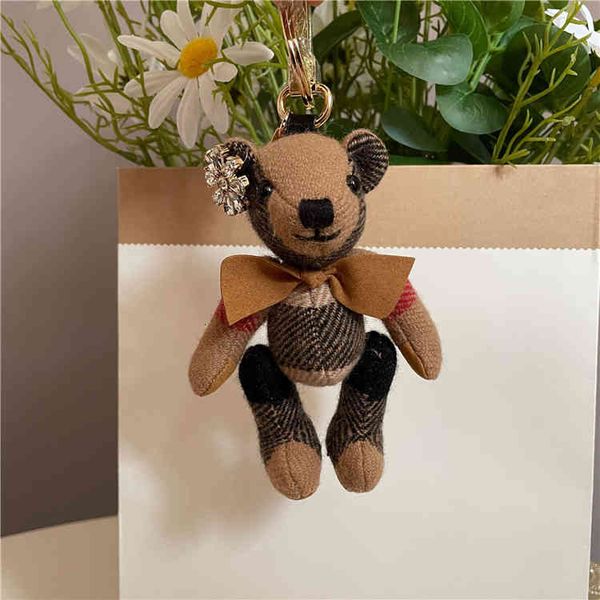 

bags handbag b cashmere family bear pendant key chain car teddy jewelry fashion, Black;red