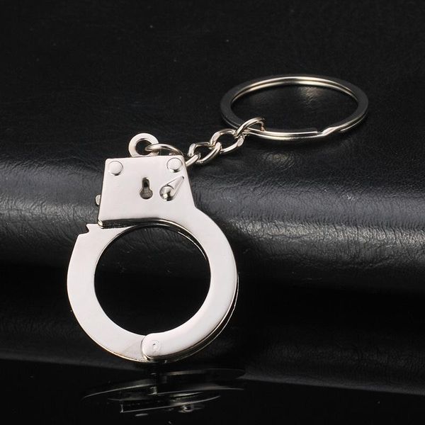 

keychains metal key ring chain auto accessories keyring single handcuff keychain car creative holder, Silver