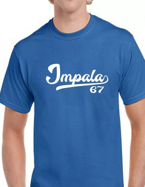 

impala 67 script tail shirt - 1967 lowrider classic car - all sizes & colors, White;black