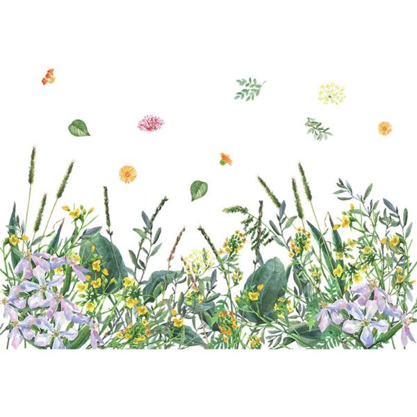 

wall stickers 1 set pvc green plants grass flowers sticker living room home decor bedroom decoration