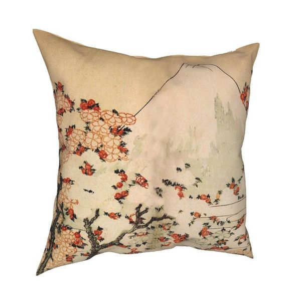 

cushion/decorative pillow mount fuji behind cherry tree and flowers' by katsushika hokusai decorative case cover home drop 40*40cm cush