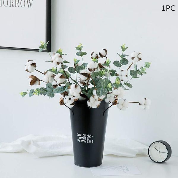 

naturally dried cotton flowers artificial plants floral branch for wedding decorative & wreaths