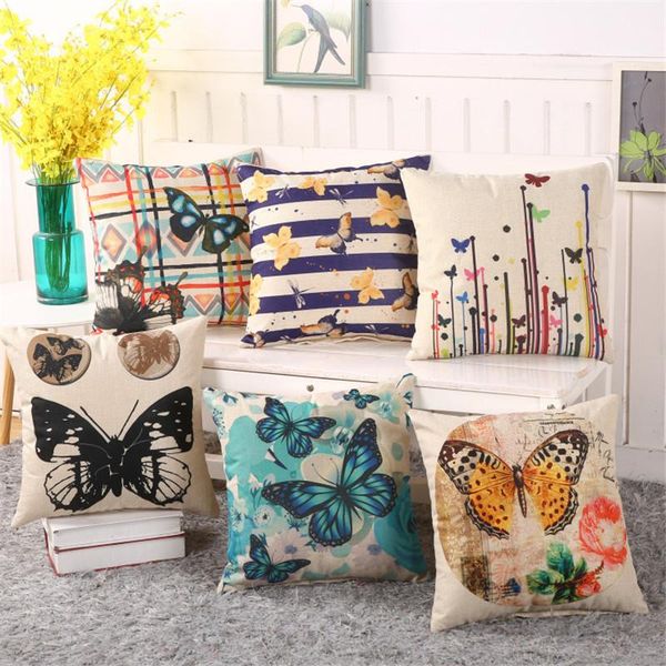 

cushion/decorative pillow 45x45cm cartoon animal printed sofa cushion cover cotton linen home living room decor throw pillowcase
