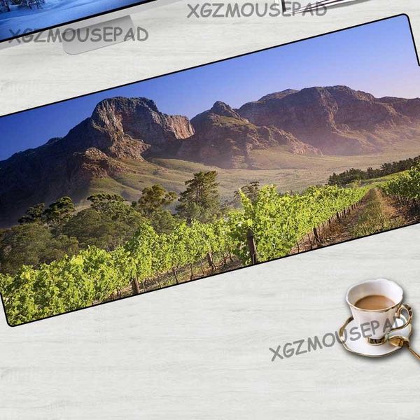 

mouse pads & wrist rests xgz landscape large pad black lock edge mountain grassland computer table desk mat washable fabric non-slip stripe