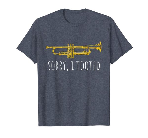 

sorry i tooted | funny trumpet player t-shirt, White;black