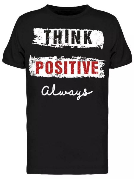 

Think Positive Always Lettering Tee Men's -Image by Shutterstock, White;black