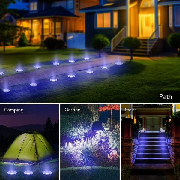 

lawn lamps 16 leds garden pathway solar lamp lights outdoor waterproof disk
