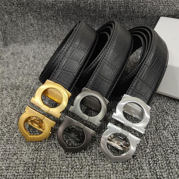 

belts buckle for men genuine leather belt strap male metal automatic jeans luxury, Black;brown