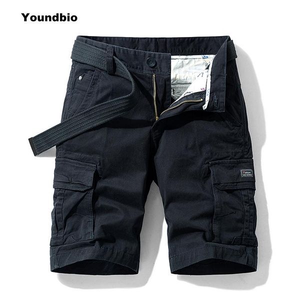 

summer men cotton shorts casual solid color cargo cropped straight outwear street fashion men's, White;black