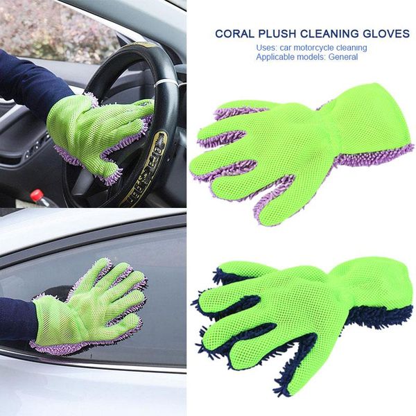 

vehemo five finger coral fleece car cleaning washing gloves microfiber wash mitten universal care waxing accessories glove