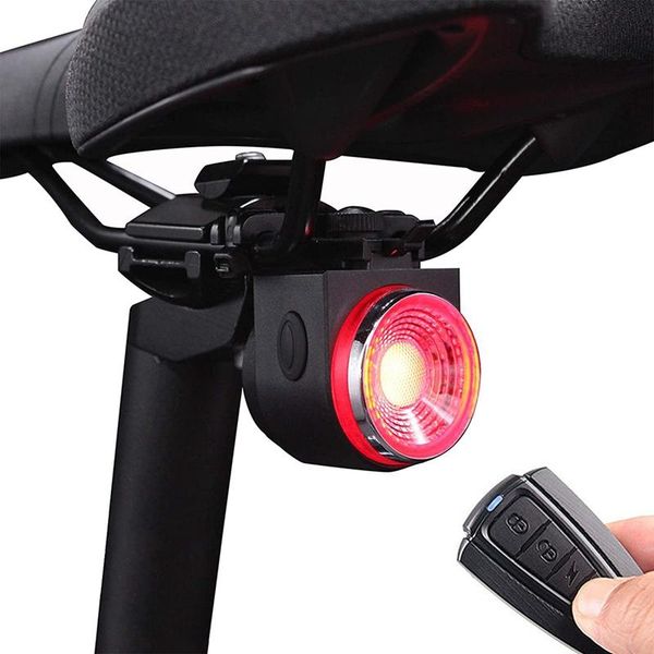 

-anti theft bicycle alarm rear light with remote, usb rechargeable ultra bright back bike lights for
