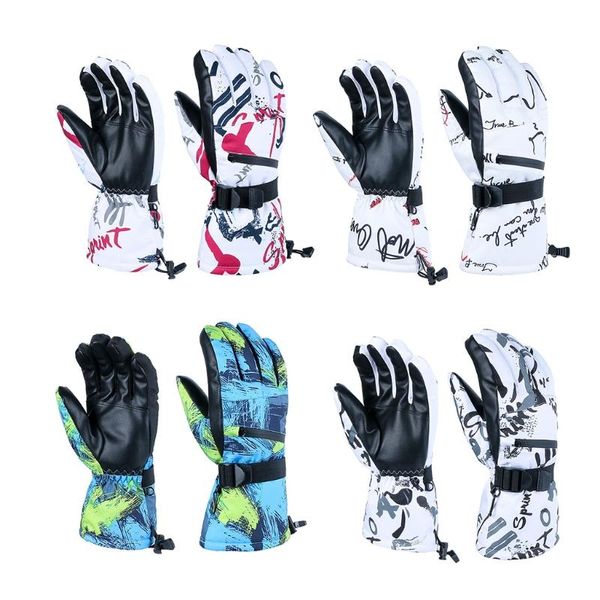 

ski gloves winter warm touchscreen waterproof plush lined snowboard mitten
