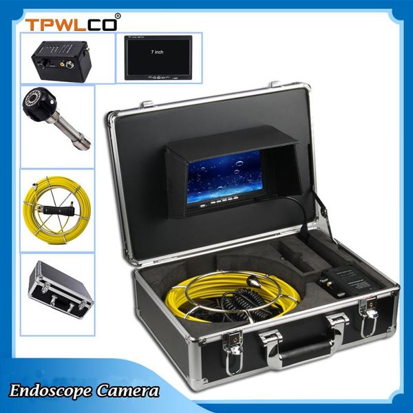 

7" pipeline endoscope inspection camera system 20m 23mm underwater industrial video plumbing viewing angle 120degree ip cameras