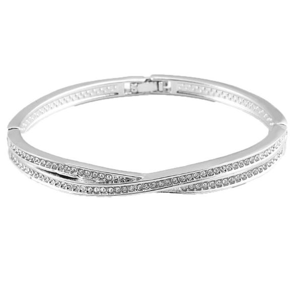 Bangle Lady Charme Moda Strass Cristal Mulheres Pulseira Braceletes