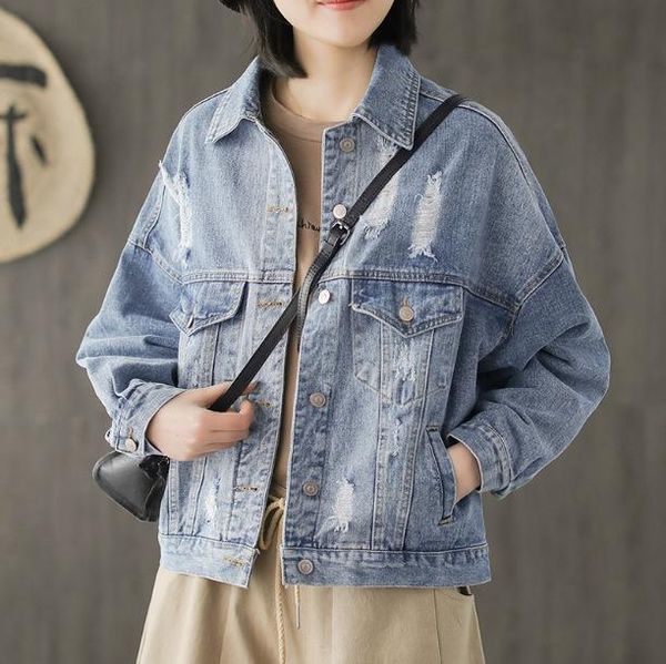 

short black denim jacket women korean style jean jackets casual coat spring autumn 2021 chaquetas mujer pph3514 women's, Black;brown