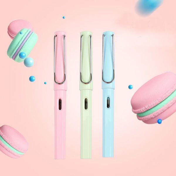 

fountain pens 2021 luxury quality classic plastic pen mint green pink blue macaron color 0.38mm calligraphy ink supplies
