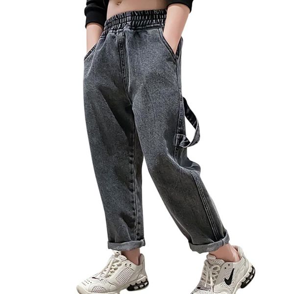 

jeans girls patchwork children's girl spring autumn kids casual style clothes 6 8 10 12 14, Blue