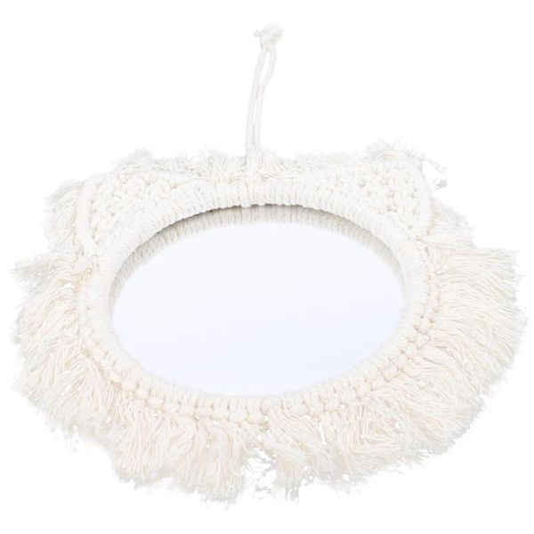 

mirrors 1pc wall hanging mirror with woven tapestry nordic art decor