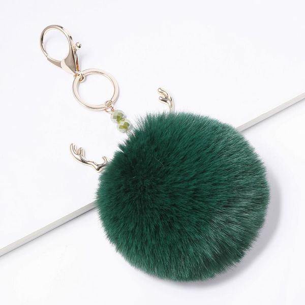 

keychains simulation hair key chains bag pendant unique antler design ball fashion jewelry cute stylish drop, Silver