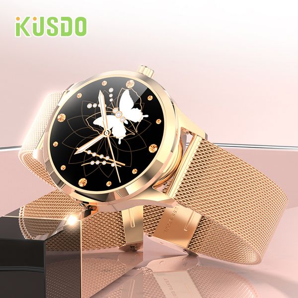 

2021 new ladys smart watch ip68 waterproof women watches smartwatch heart rate monitor for android xiaomi samsung iphoneg, Slivery;brown