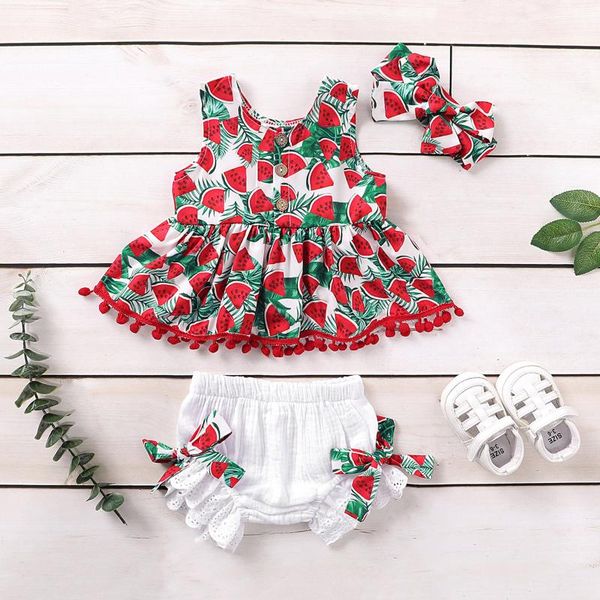 

clothing sets summer baby girls princess outfit infant cute sweet style ruffle floral print sleeve romper+headwear party clothes, White