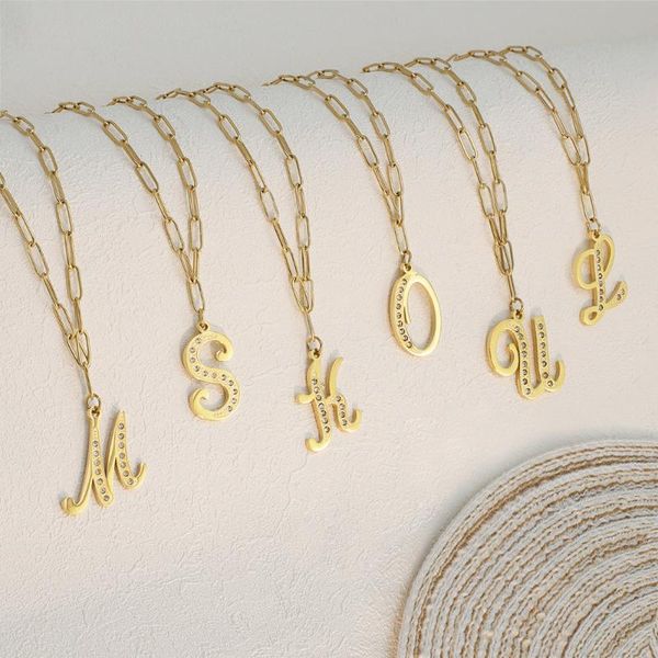 

pendant necklaces 2021 cross chain initial necklace female fashion contracted clavicle capital letter first set auger 26 of, Silver