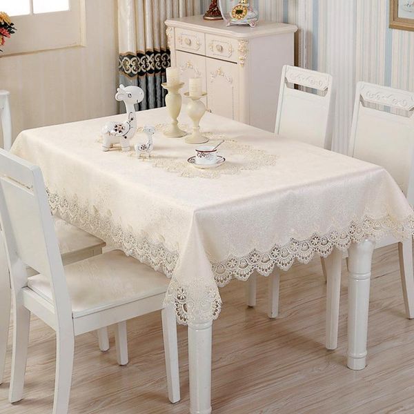 

table cloth european-style luxury lace oil-proof runner tablecloth set tribute silk jacquard fabric