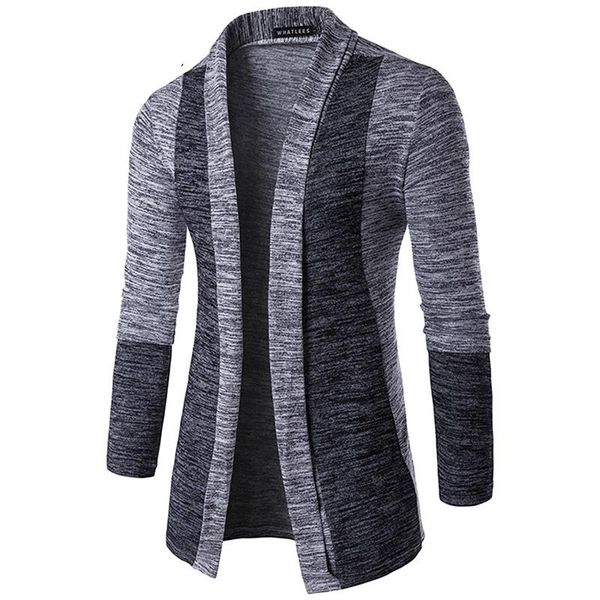 

men's sweaters retro sweater cardigan stitching contrast color long-sleeved slim-fit jacket outer wear versatile fit, White;black