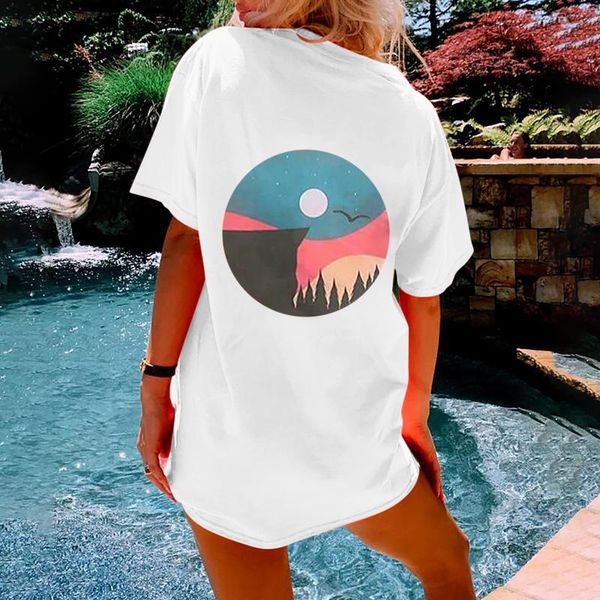 

women's t-shirt harajuku vintage printed t shirt women short sleeve o neck loose tshirt 2021 summer tee camisetas mujer #t3g, White