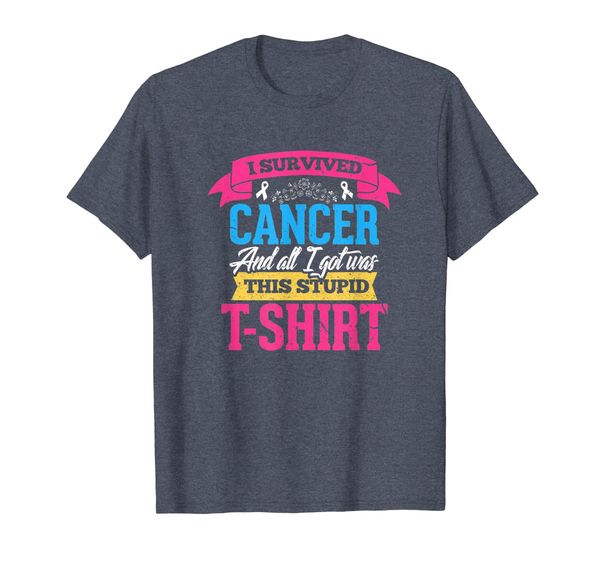 

i survived cancer t-shirt i cancer awareness survivor shirt, White;black