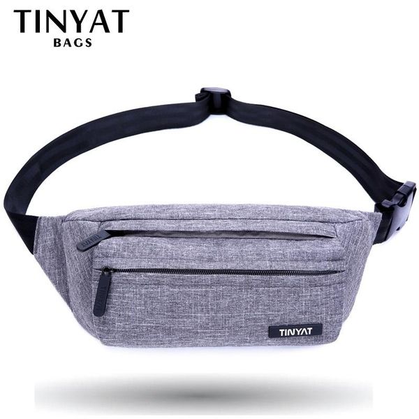 

waist bags tinyat men male bag casual fanny pack money phone belt banana gray black nylon shoulder bum heuptas