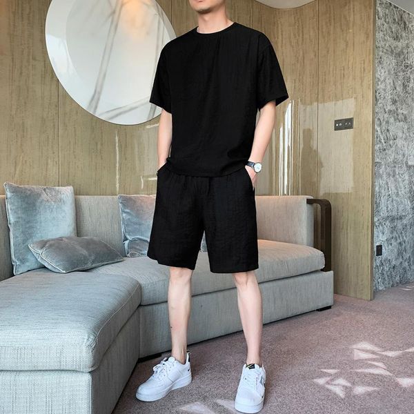 

men's tracksuits casual sports suit summer 2021 short-sleeved t-shirt + shorts quick-drying and breathable two-piece, Gray