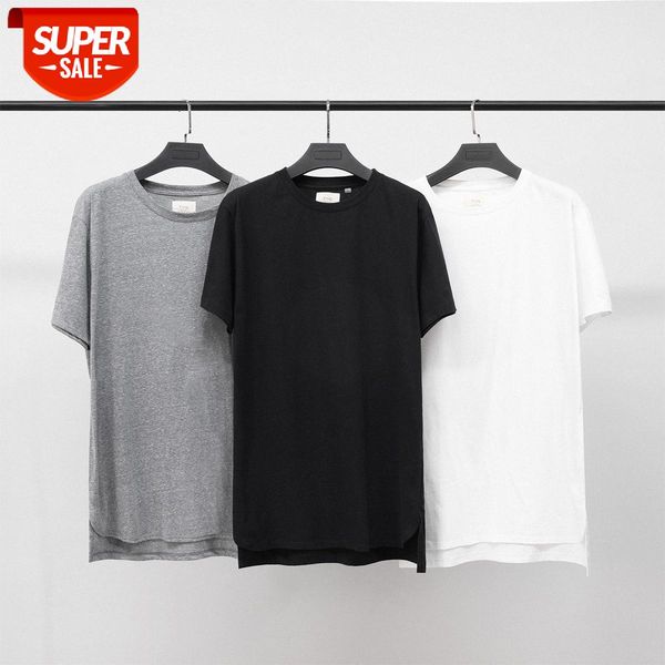 

slit bottoming shirt street hip-hop loose flow short-sleeved t-shirt couple #vv95, White;black