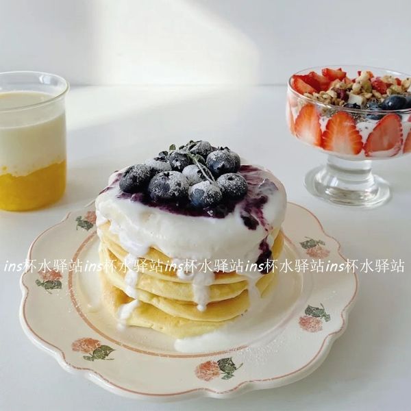 

zi shi danggui same dish style american vintage flower pattern ceramic western meal breakfast plate