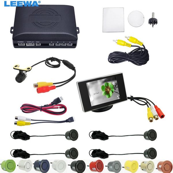 

car rear view cameras& parking sensors leewa 4-sensor rearview sensor reversing system with 3.5inch monitor 16.5mm camera #ca2762