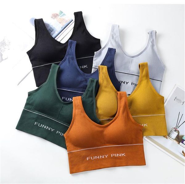 

gym clothing sports women bra letters padded underwear size a-d cup yoga for solid cotton brand fitness1, White;black