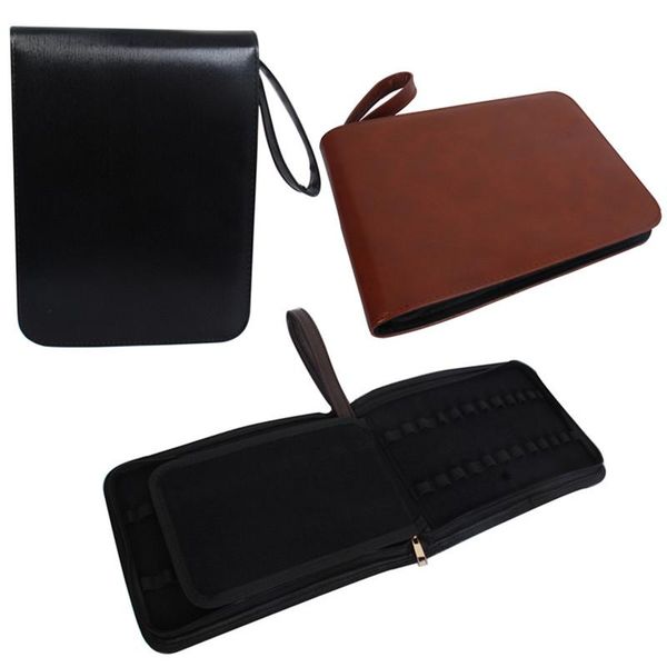 

pencil bags 2 floors case pen storage bag for 24 pens zipper warterproof black holder pouch