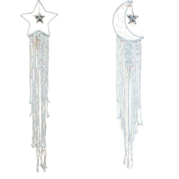 

tapestries bohemian tapestry star moon dream catcher handmade woven wall hanging macrame pendant home bedroom decoration