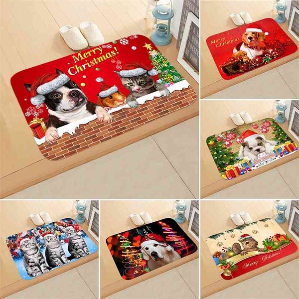 

2019 decorative christmas entry non slip floor mat