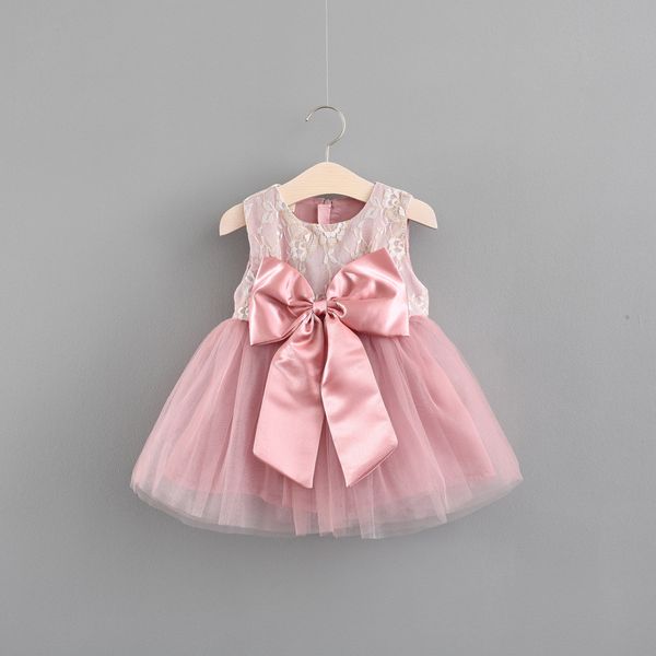 

new summer girl princess dress baby waist bowknot dress, Red;yellow