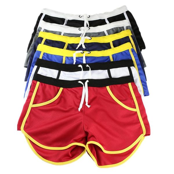 

men's shorts summer brand beach men body building ball male sport short masculino trunks clothing, White;black